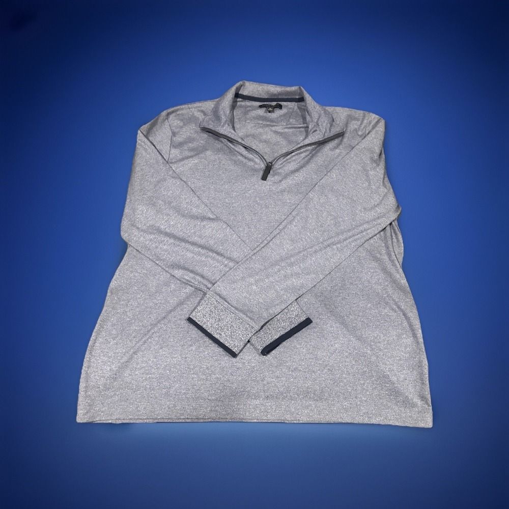 Banana Republic Luxury Touch Mens Quarter Zip Pullover Shirt (blue, XL)